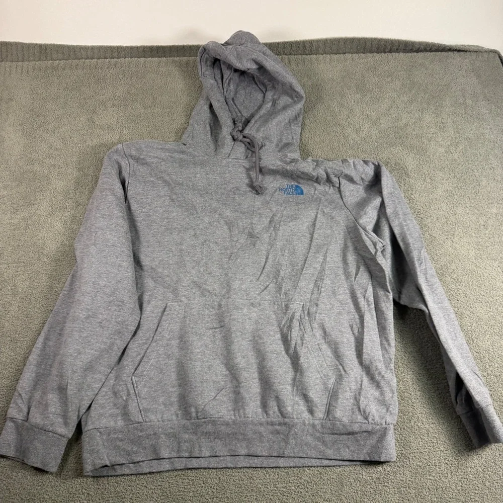 The North Face Mens XL Circular Design Graphic Hoodie Heather Gray Pullover